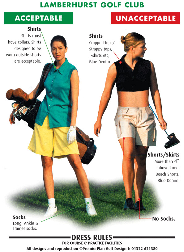 women golf dress code
